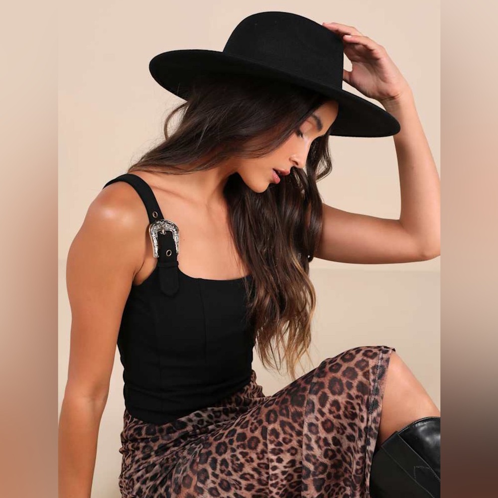 Lulu’s Black Felt Fedora Hat